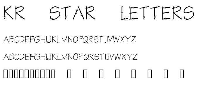 KR Star Letters font